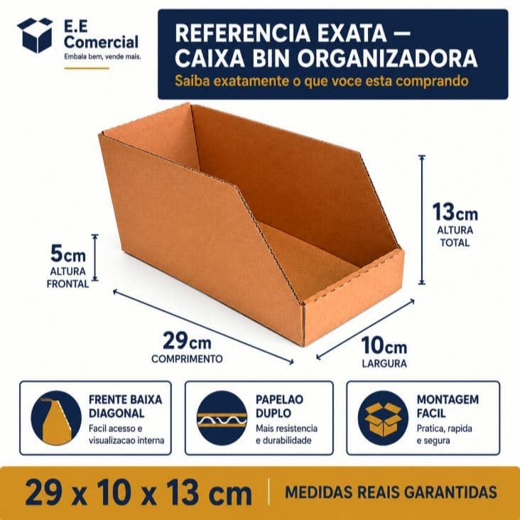 Caixa Organizadora Oficina Parafuso Gaveteiro 29x10x13 Estoque Peças Kit Atacado 125 150 200 250 300 Unidades