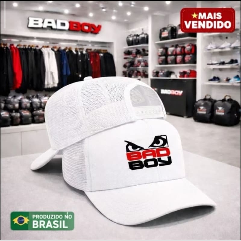 BONÉ BEISEBOL ESTILO TRUCKER TELINHA ABA CURVA BADBOY UNISSEX ACABAMENTO PREMIUM LANÇAMENTO