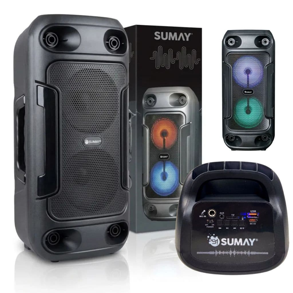 CAIXA DE SOM BLUETOOTH 80W LEITOR SD USB PENDRIVE SOM LIMPO FORTE POTENTE GRAVE CASA FESTA LAZER