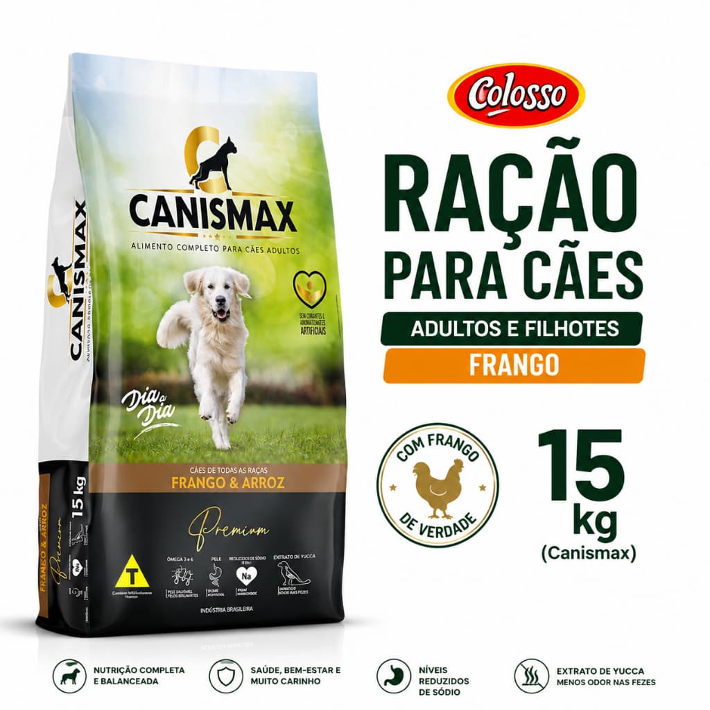 Ração para Cães Colosso Frango Premium - 15 Kg (Canismax)