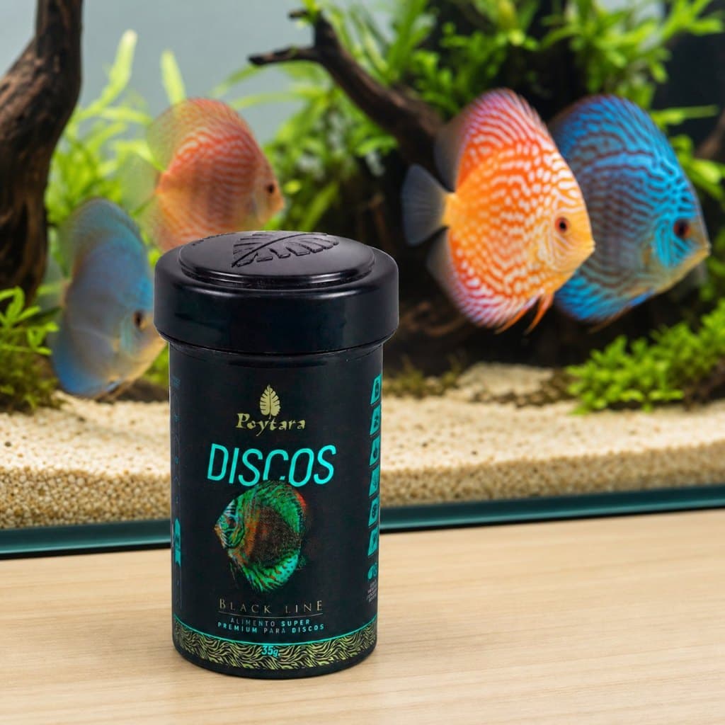 Racao Poytara Black Line Discos 35g para Peixes