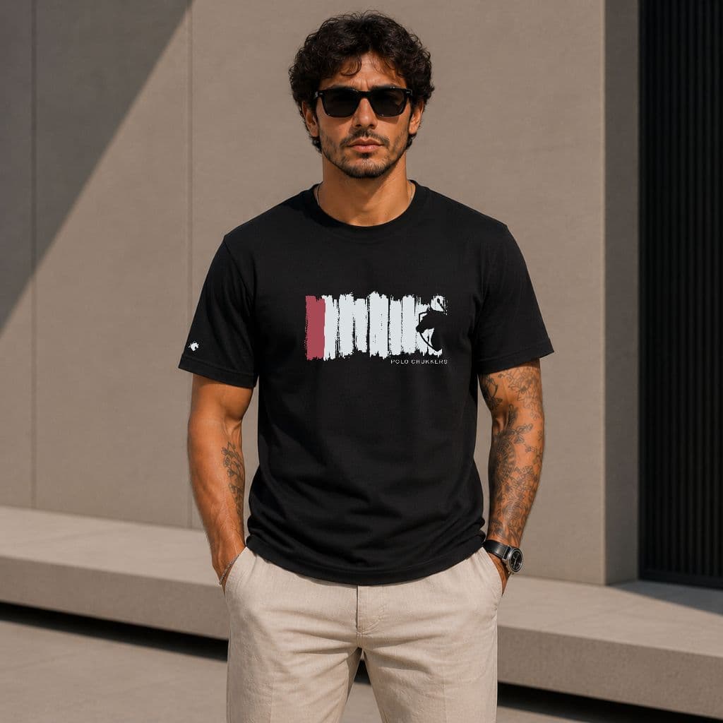 Camiseta camisa masculino manga curta polo chukkers estampa cavalo 100% Algodão Premium