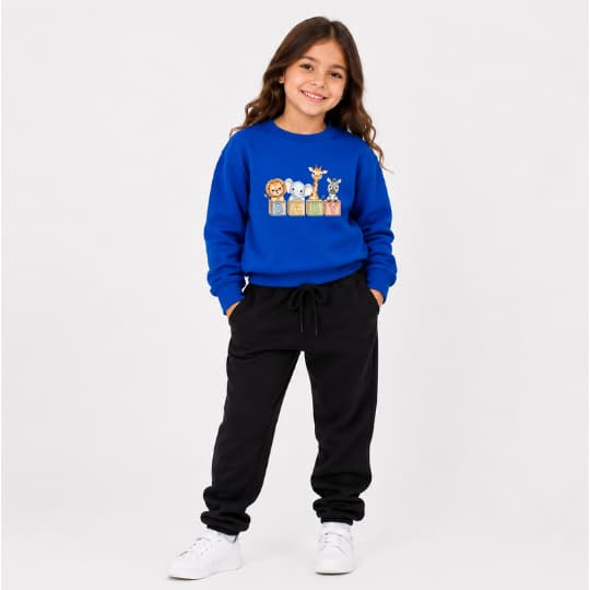 Conjunto Duas Peças Calça e Blusa Gola Careca Infantil Premium Várias Cores Estampa Animais Safari Fofo Baby