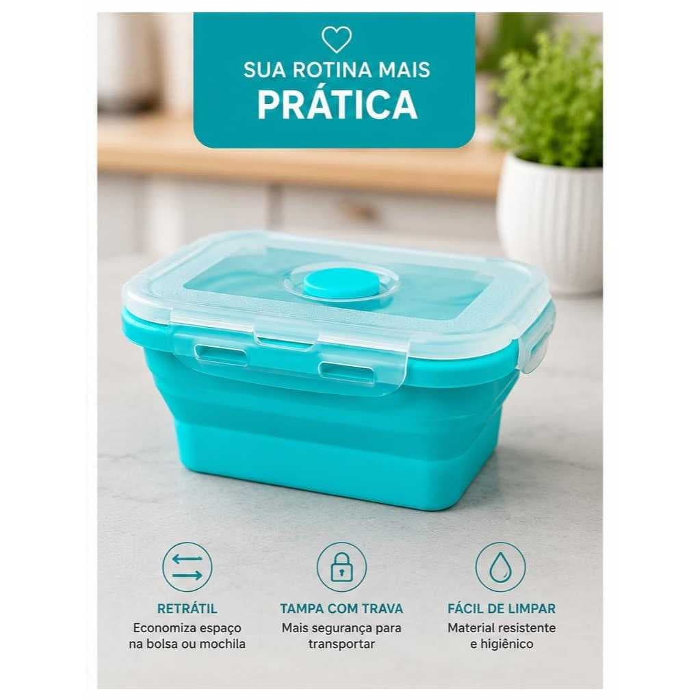 Pote de Marmita Retrátil, Cores Neutras Silicone