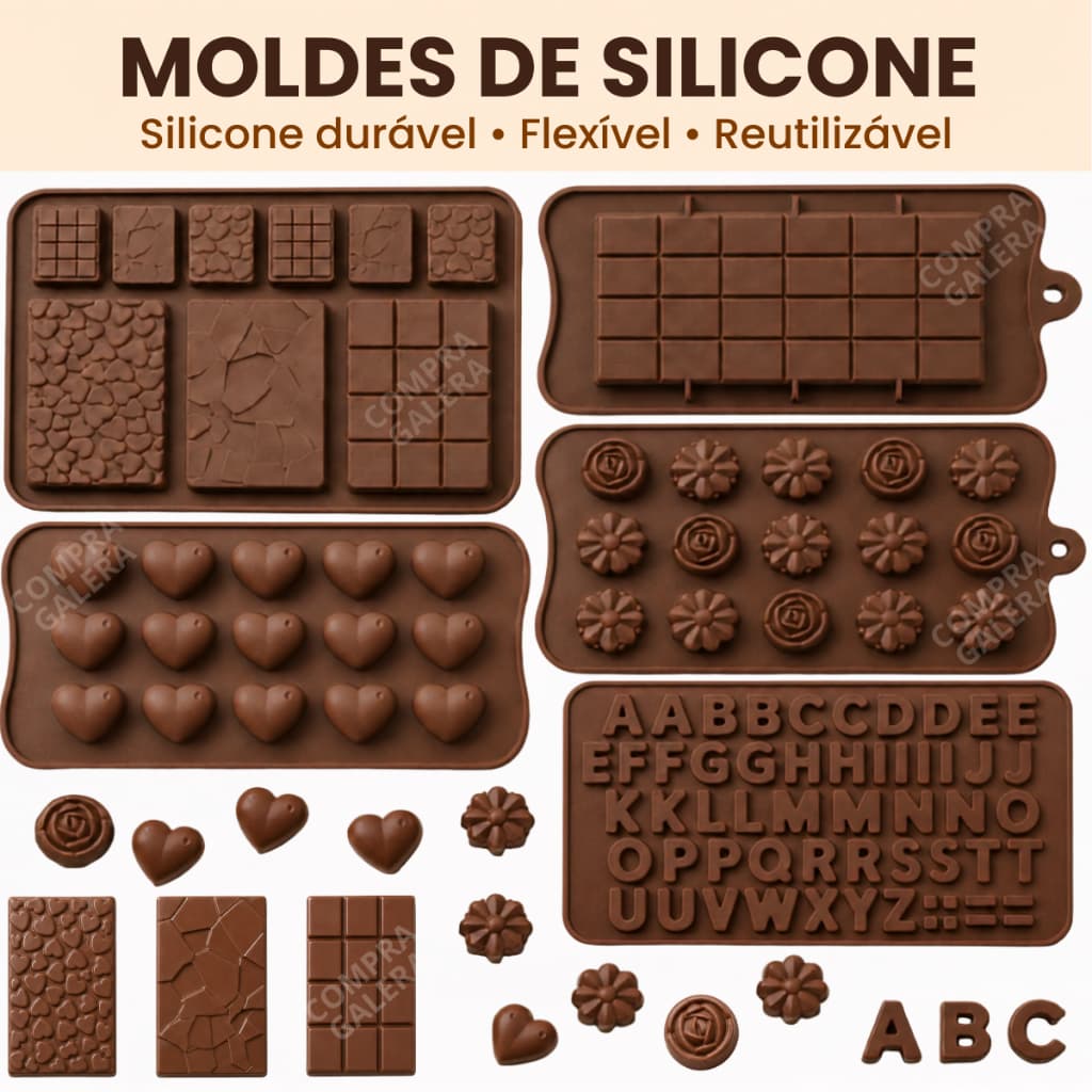 Forma de Silicone Molde para Chocolate Confeitaria Doces Bolo Gelatina e Gelo Coração Flor Rosa