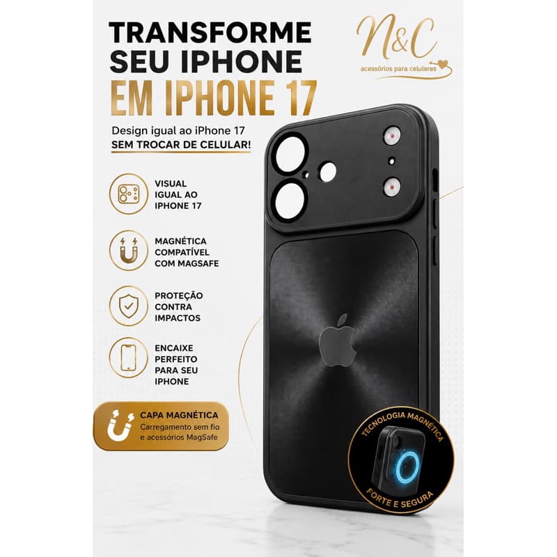 capa capinha magnética estilo iPhone 17 /13pro/16