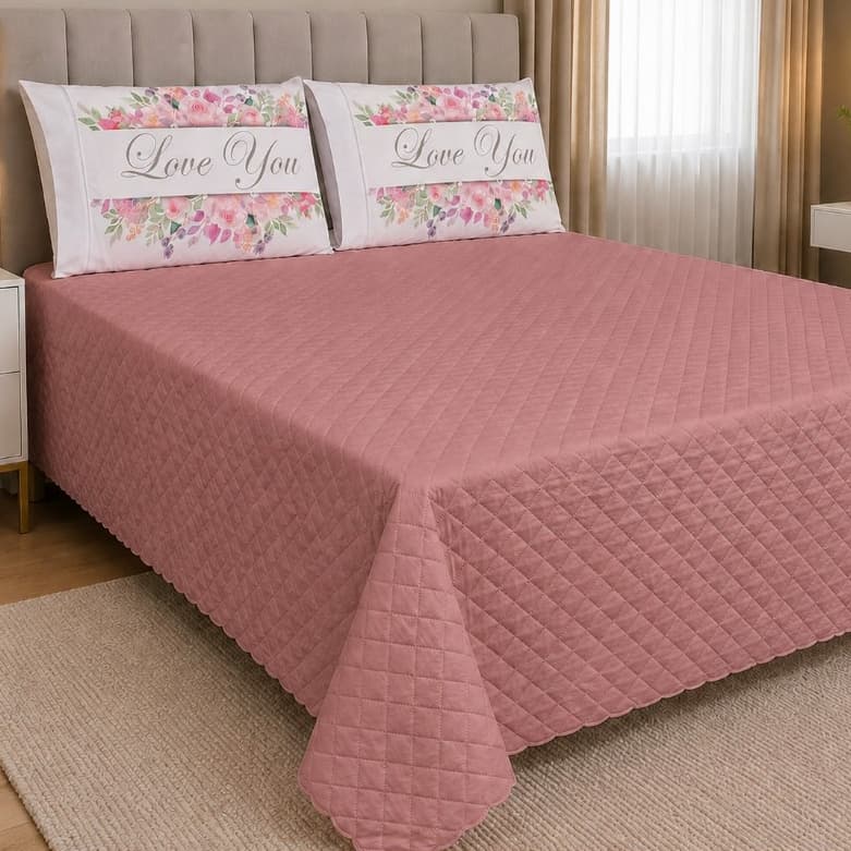 Cobre Leito Solteiro Casal Queen Sonata Micropercal 400 Fios Colcha Exclusiva Premium Matelada