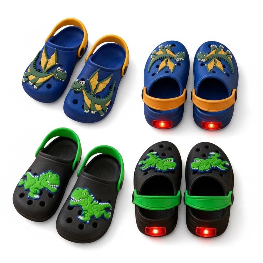 Papete Infantil com Led Masculino Sapato Menino -  Emborrachado Antiderrapante
