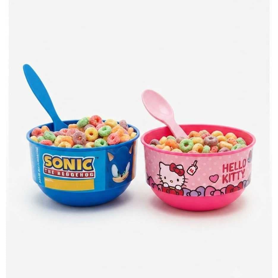 Pote Bowl Tigela Personalizado Sonic e Hello Kitty 550ml Plástico POTTE
