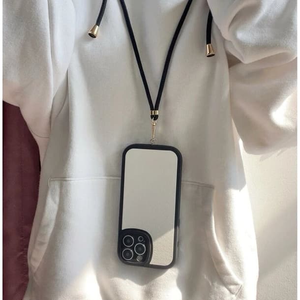 Cordão De Pescoço Ajustável para Celular com Suporte Transparente