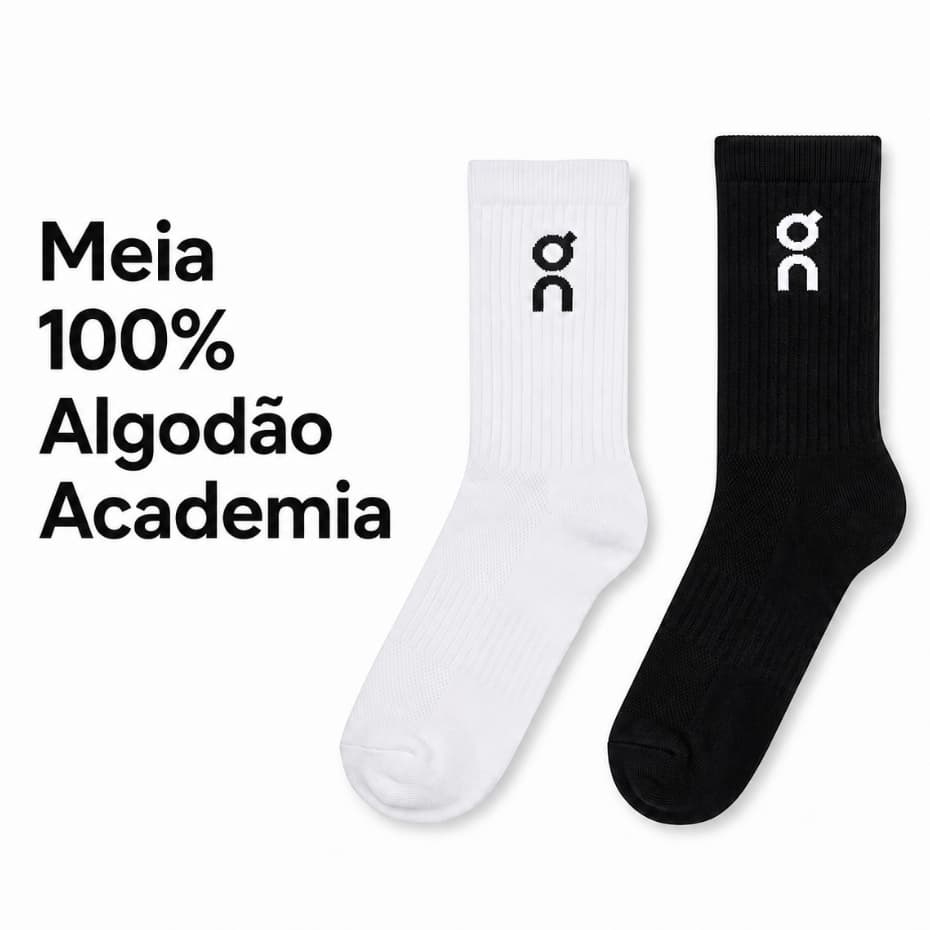 Kit 6 Meias Academia Treino 100% Algodão Entrega Rápida