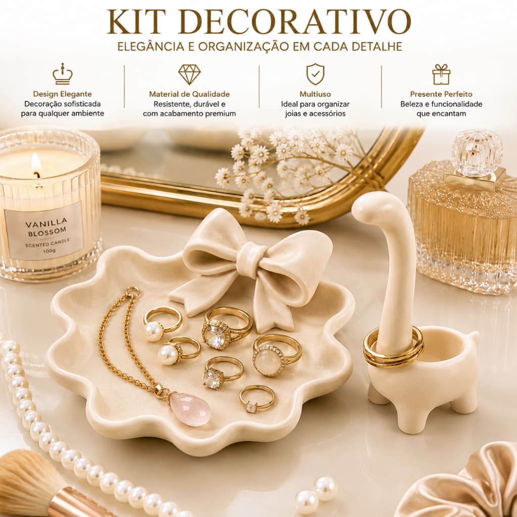Kit Porta Joias Minimalista para anéis, pulseiras e correntes, presentes e mimos.