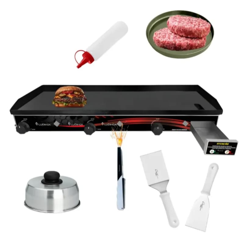 Chapeira Lanche Industrial 90x30 A Gás Com Brinde Acessórios PROMOÇÃO