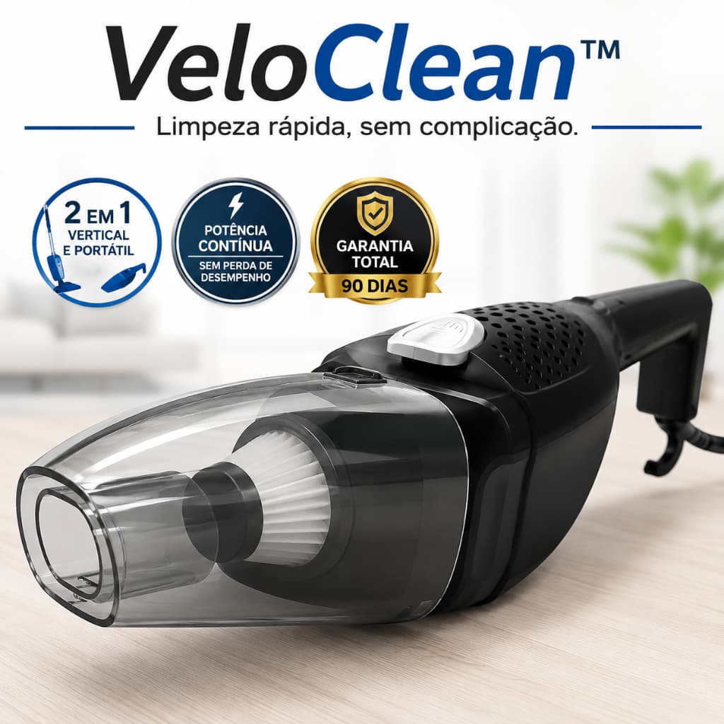 Aspirador Vertical Portatil Com Fio 110V Removedor Poeira Eficiente 2 Em 1 Multiuso
