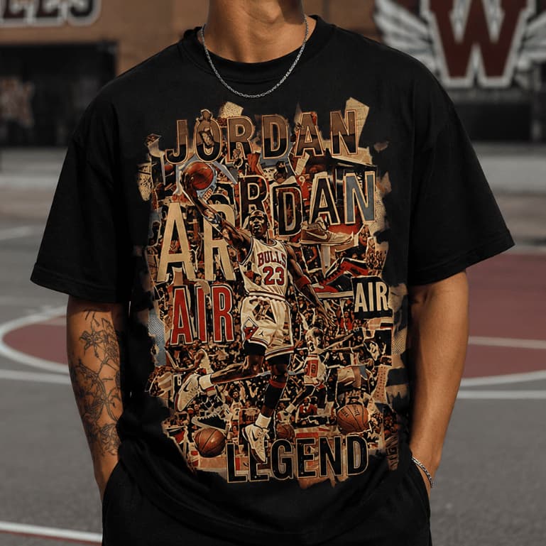 Camiseta Oversized Michael J. Masculina Streetwear Estampa Premium Manga Curta Unissex Algodão Casual
