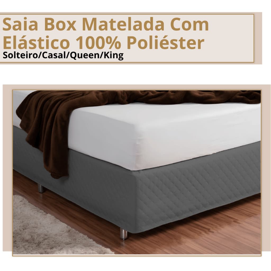 Saia Box Matelada Com Elástico 100% Poliéster Todos Tamanhos