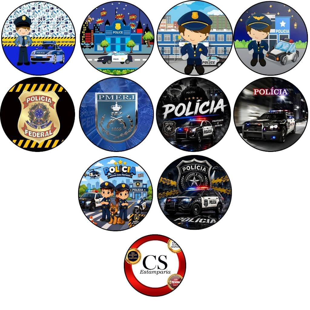 Painel Redondo Tecido Sublimado C/elástico Polícia