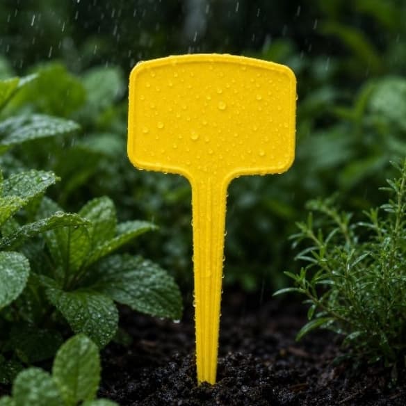 100 Etiquetas para Plantas L12 12cm Branca/Amarela Identificação Jardim Horta Viveiro Resistente