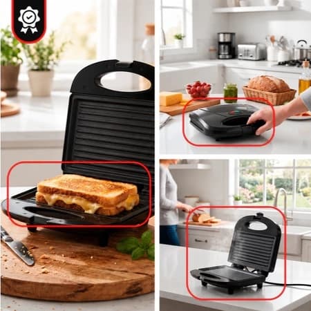 Sanduicheira Grill Elétrica Chapa Assadeira Esquenta Aquecer Pão Lanche Derreter Quente Antiaderente