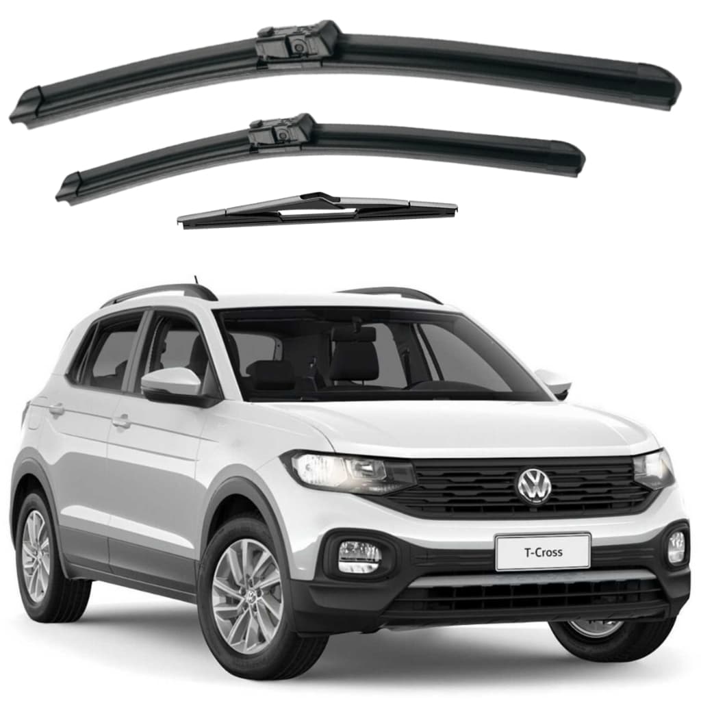 Palhetas Limpador De Parabrisa Vw T Cross Ano 2019 2020 2021 2022 2023 2024 2025 Silicone Chuva