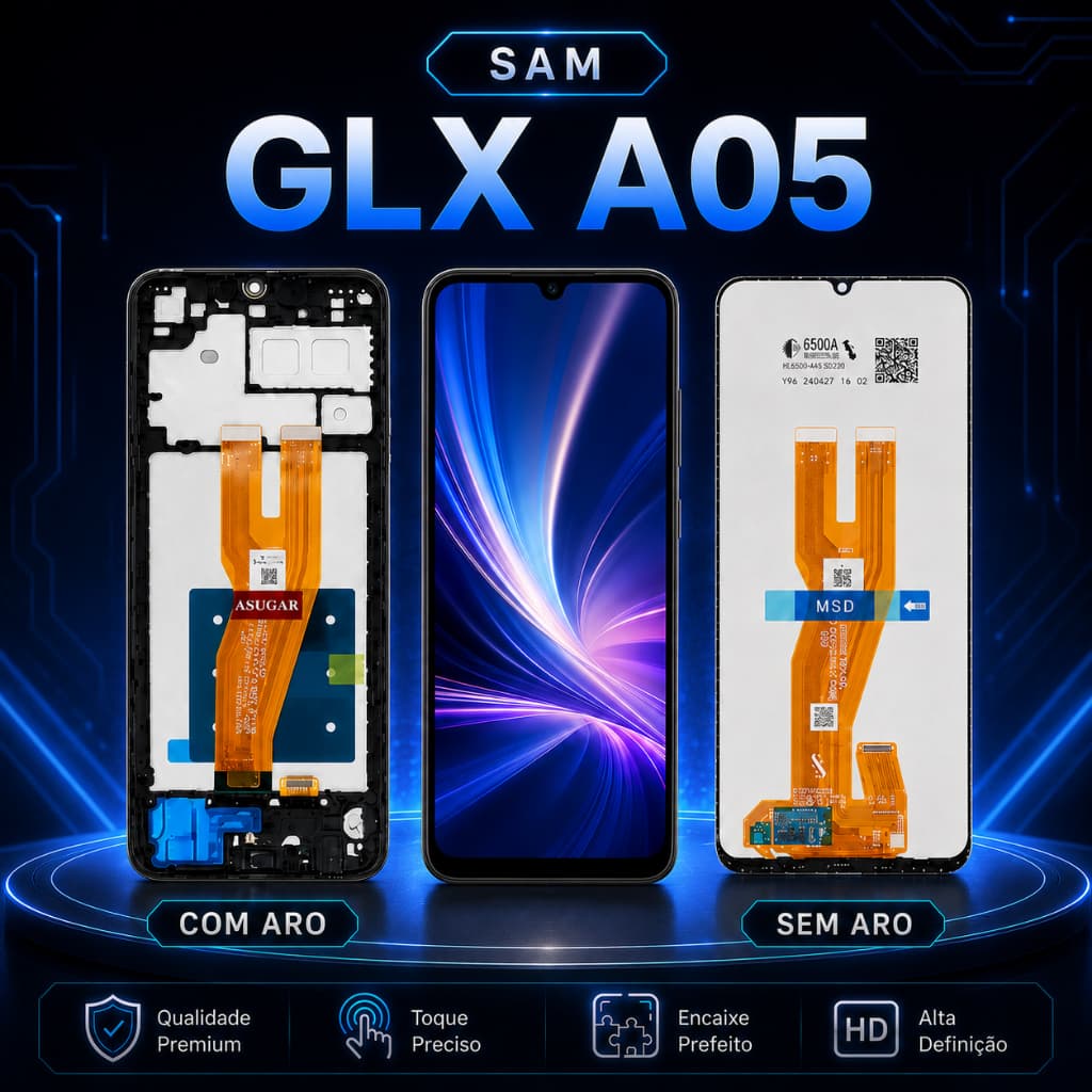 Tela de Reposição para SAM A05 LCD Touch Testada Encaixe Preciso e Cores Vivas