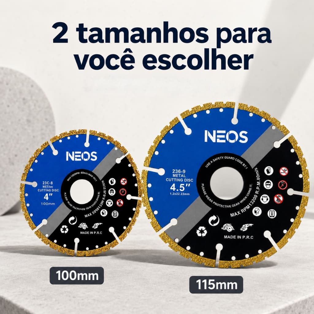 Disco de Corte para Ferro Metal Aço 100mm 115mm Corte Rápido Metal