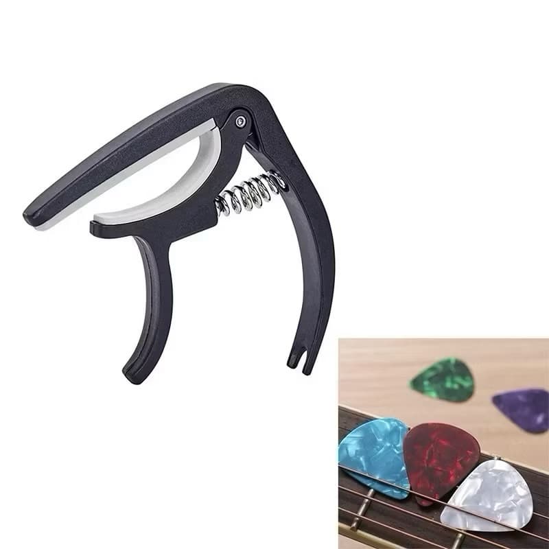 Capotraste Braçadeira Guitarra Violão Ukulele Cavaquinho + 3 Palhetas de Brinde