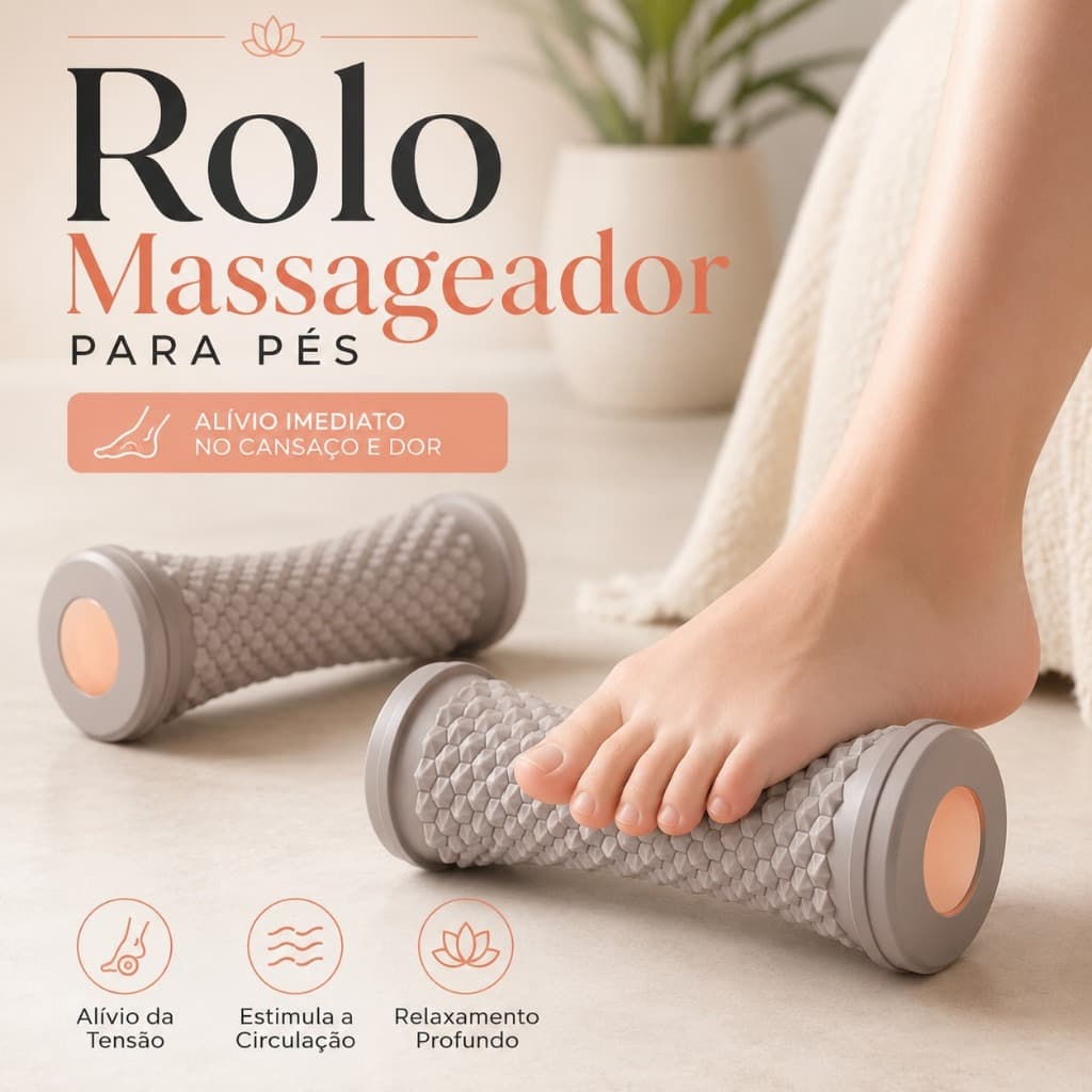 Rolo Massageador para Pés Dor Muscular Recuperação Academia Pilates Yoga Fisioterapia