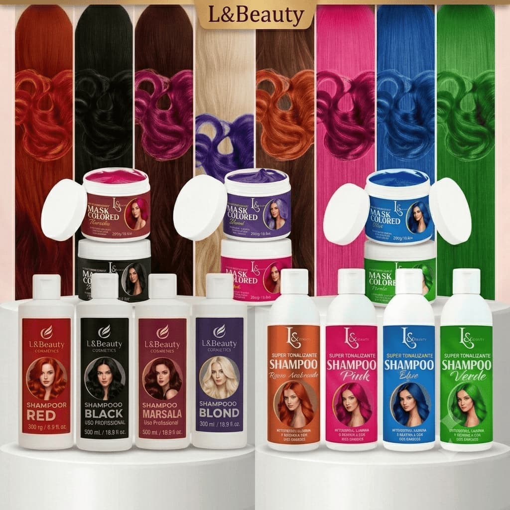 Kit Matizador e Tonalizante L&Beauty (Shampoo 300ml + Máscara 300g) – Para Todas as Cores