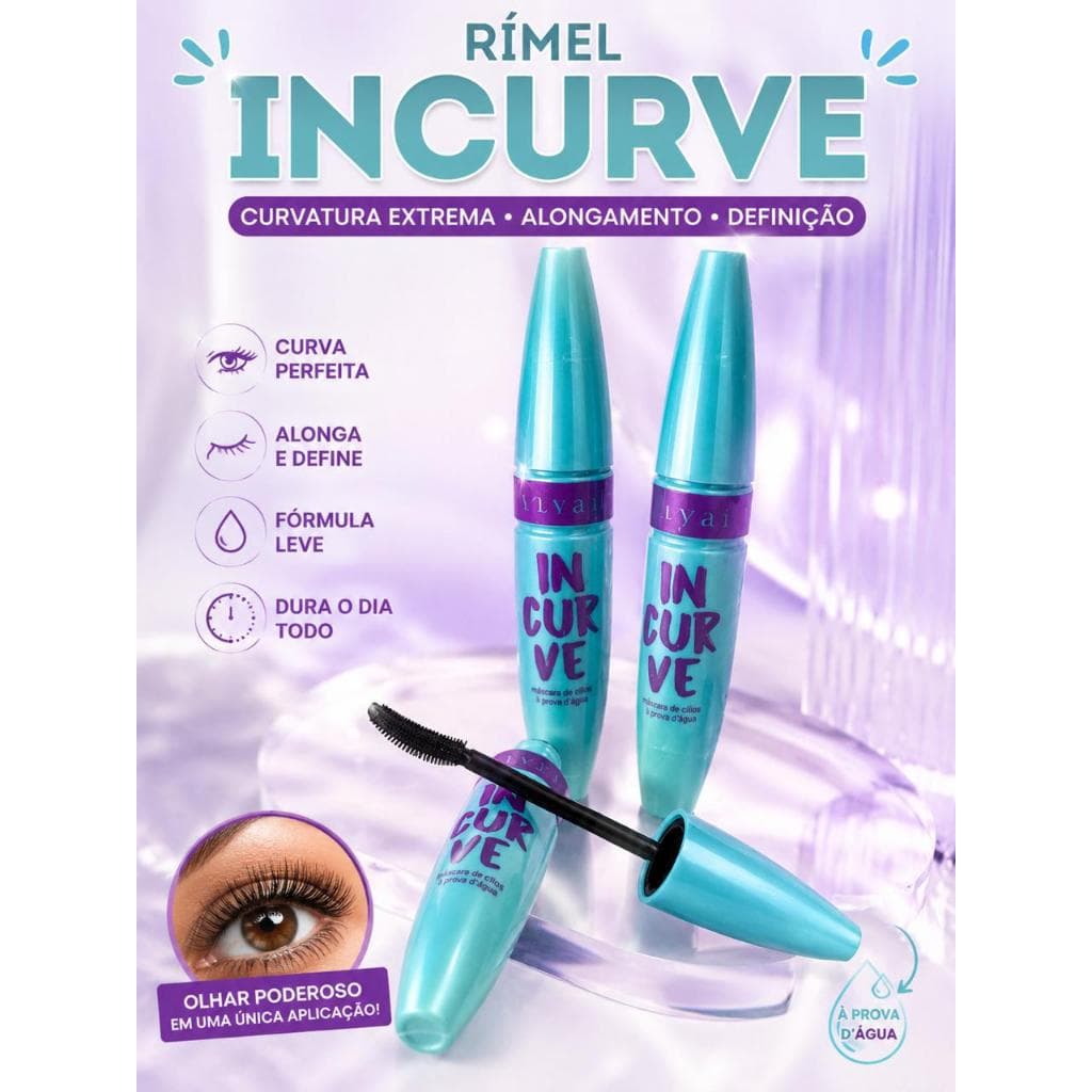 Máscara de Cílios Vivai In Curve Curvatura Extrema À Prova D’Água,Preto.Tipo do produto  Máscara para cílios (Rímel)