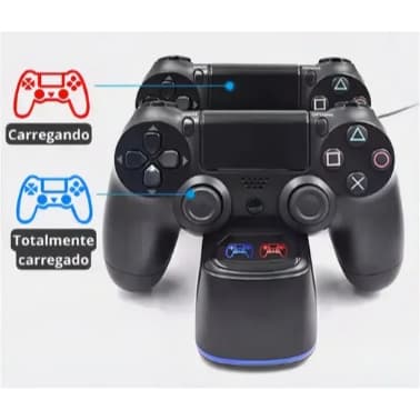 Base Antiderrapante Com display LED Carregador Duplo Controle Ps4 Pg-lc05