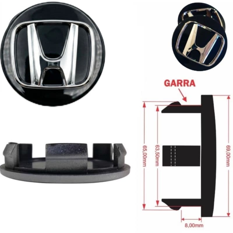 Calotinha Calota Centro Roda de liga Medida 69mm Honda alto-relevo new civic CRV HRV ACCORD HD019