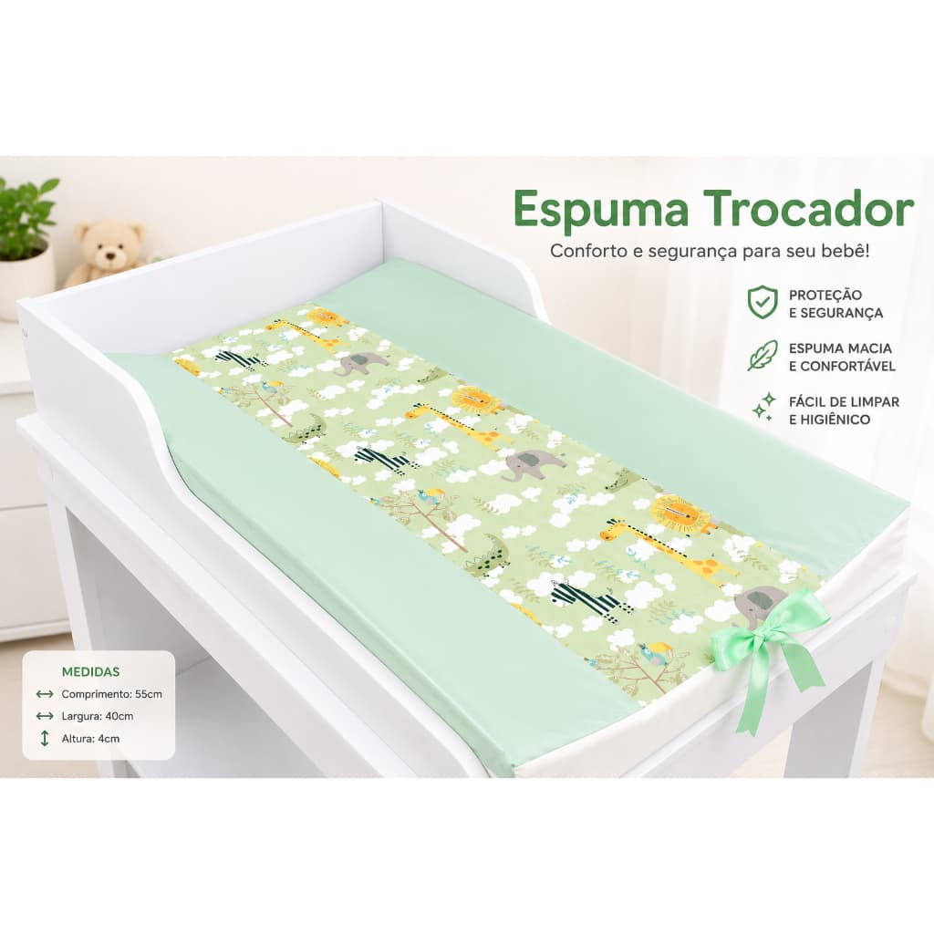 Trocador Plastificado Americano Mini Para Cômoda Fraldário Para Meninos e Meninas