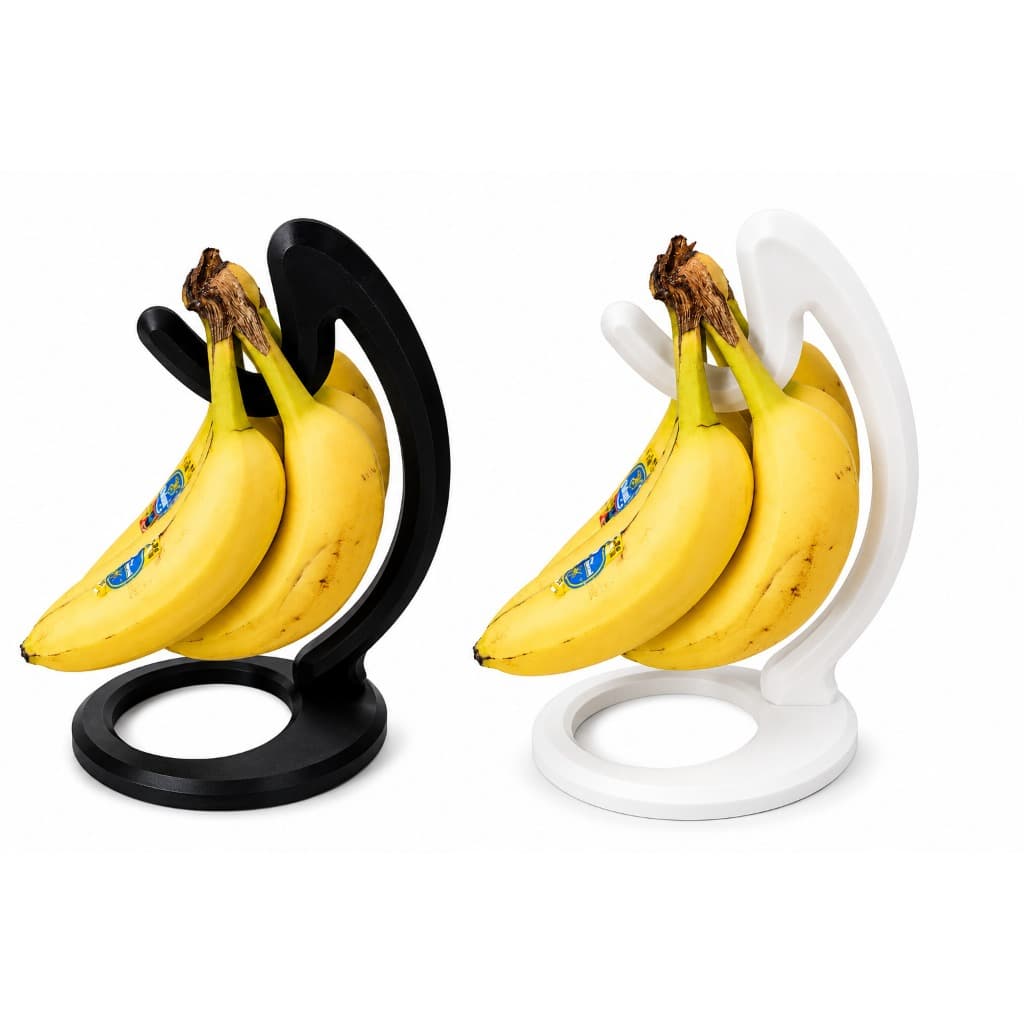 Suporte para Bananas de Bancada Porta Frutas Organizador Decorativo Preto e Branco