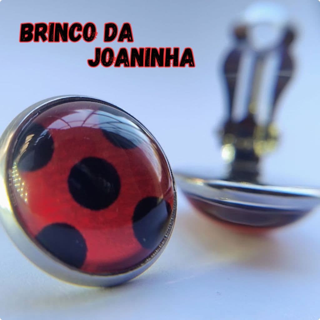 Brincos Feminino Infantil Menina Joaninha Antialérgico Pressão Sem Furo / Tarraxa 🐞 Temático Personagem Presente Desenho