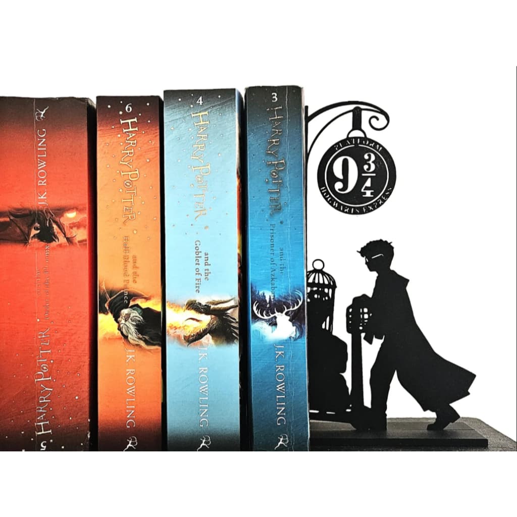Suporte de livros inspirados em Harry Potter e Plataforma 9 3/4