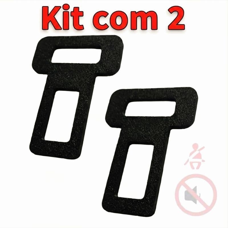 Par Fivela Clip Anti Alarme Bip Aviso Cinto Segurança Automotivo Kit 2 Unidades Universal