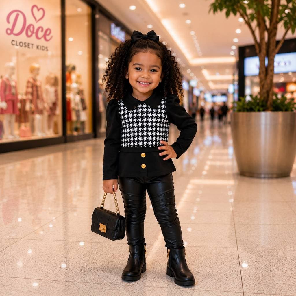 Conjunto de menina infantil - Conjunto luxo mini diva blogueirinha 1 A 10 anos Moda Infantil