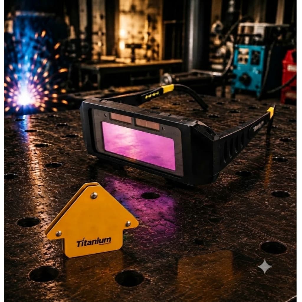 Kit Óculos de Solda Automático Auto Escurecimento E Esquadro Magnético 12 kg