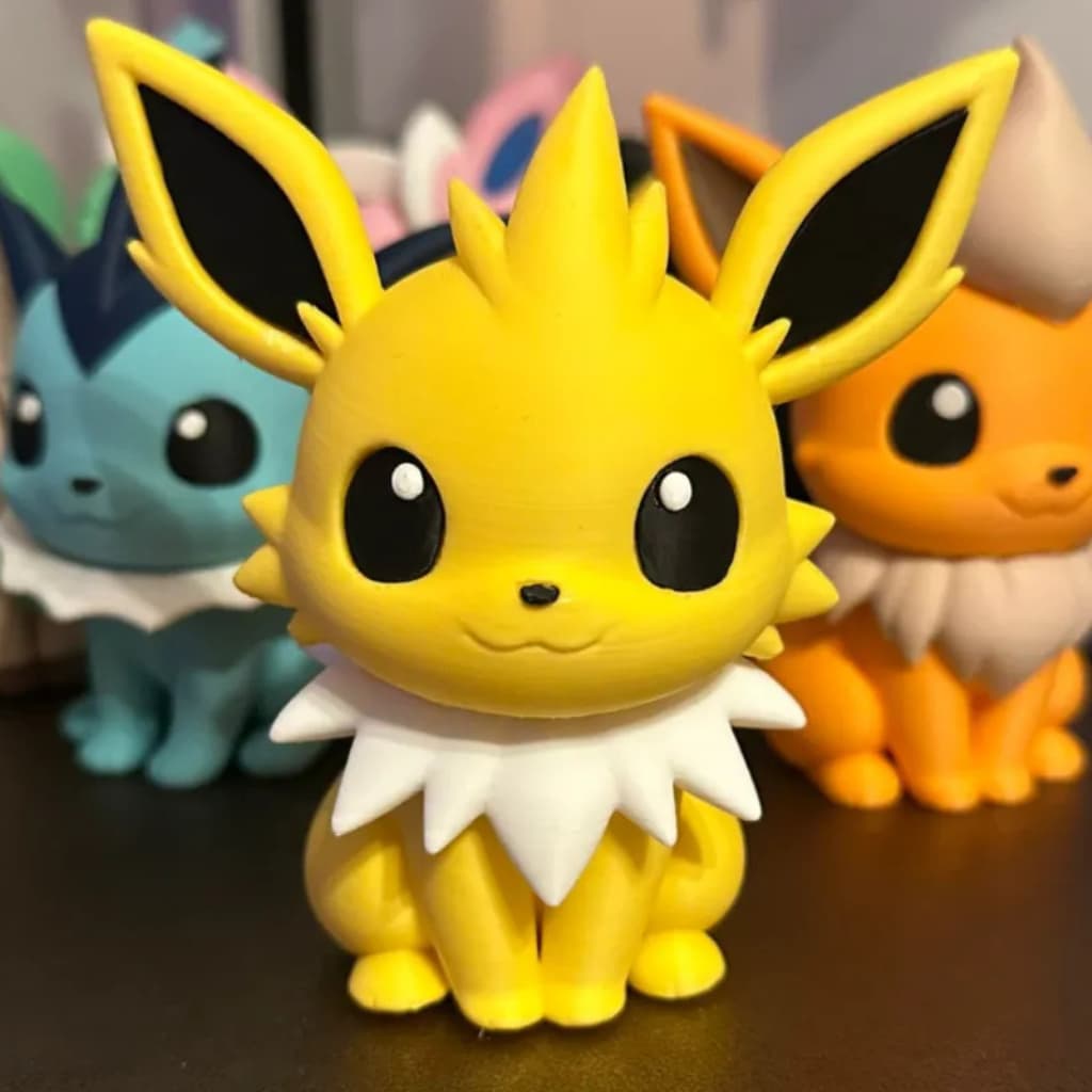Miniatura Jolteon Pokémon Chibi Impressão 3D Action Figure Colecionável Decorativo