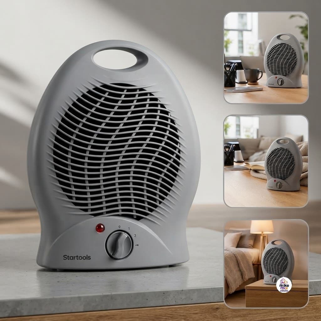 Aquecedor de Ar Elétrico 2000W 220V Termoventilador Portátil Aquecedor de Ambiente Cinza