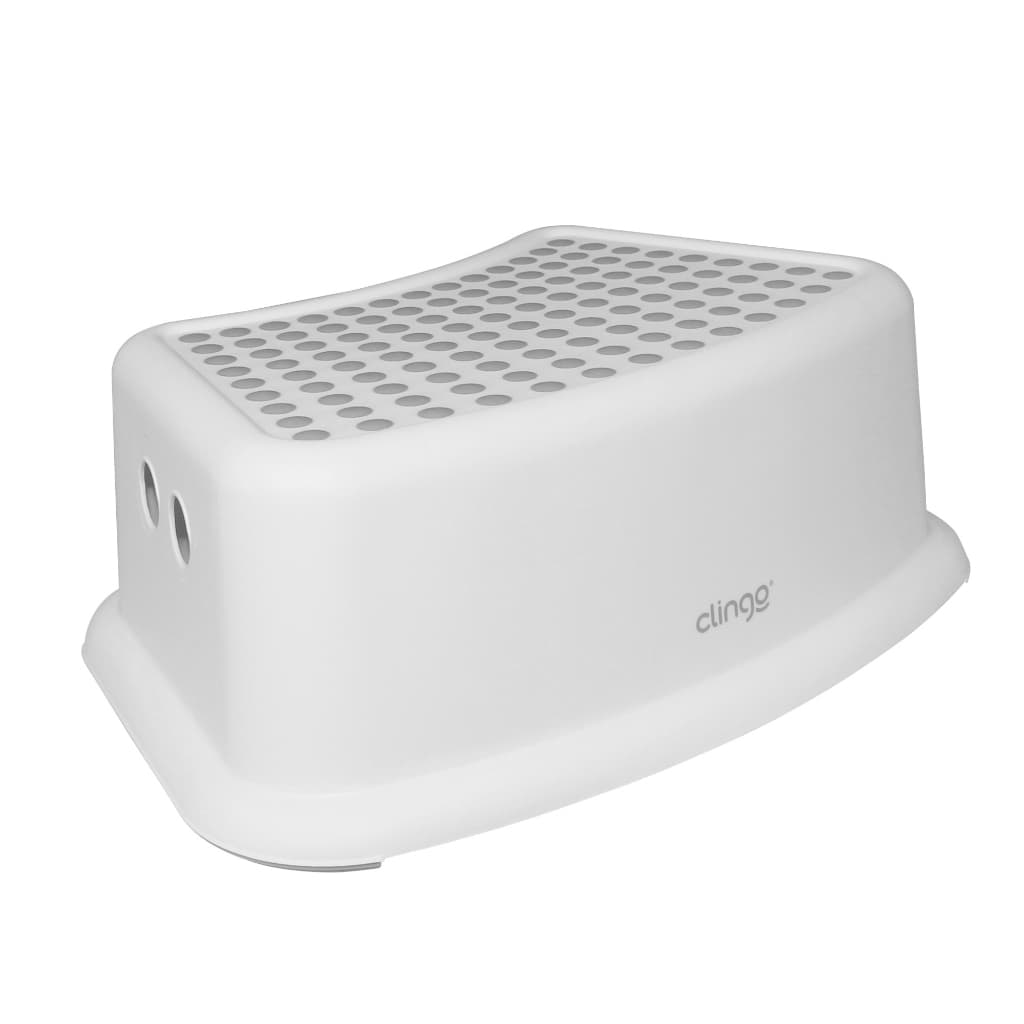 Degrau Infantil Antiderrapante Clingo Banquinho Step Escadinha Base Branco 80kg