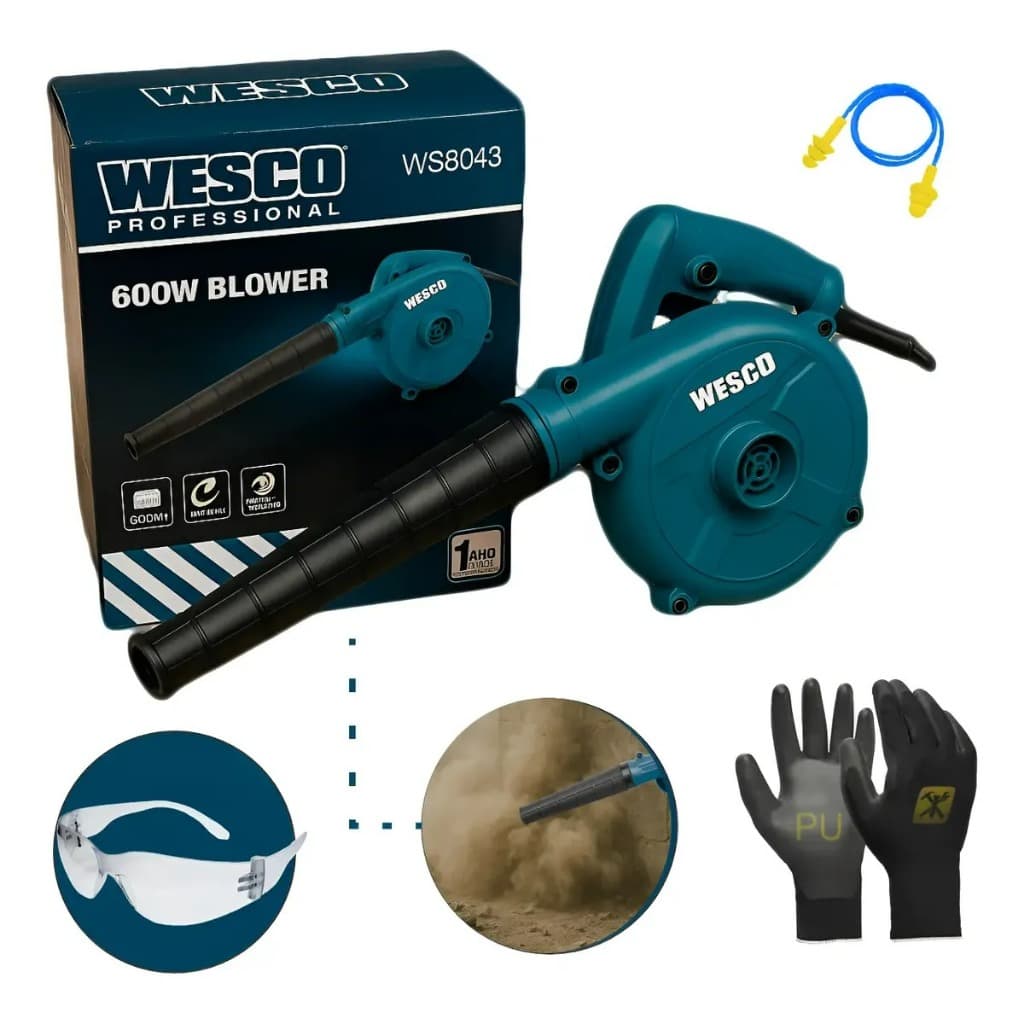 Soprador De Ar Profissional Wesco 600w Aspirador De Pó Remove Poeira P/ Carro Casa - Rápido Prático