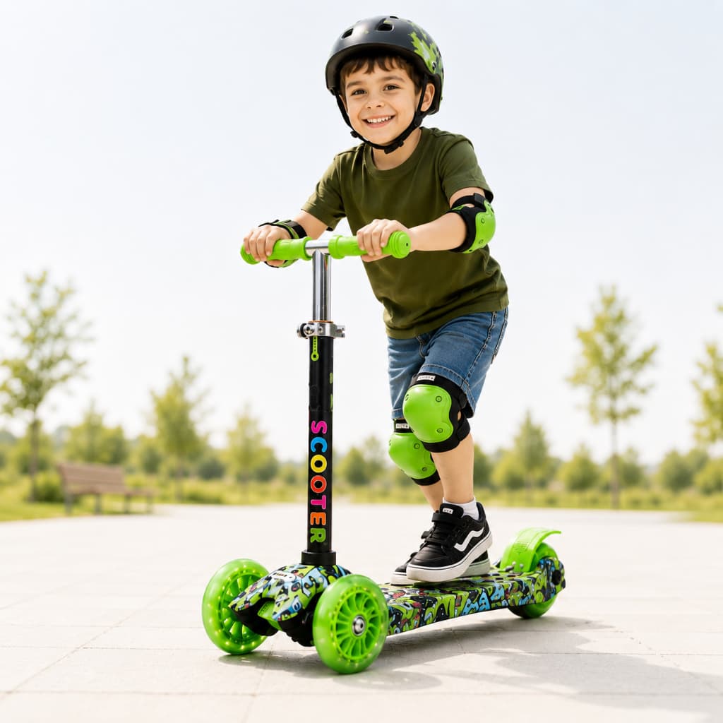 Brinquedo Patinete Infantil Criança 4 Rodas Brilha No escuro Reforçado 60KG Menina Menino Presente