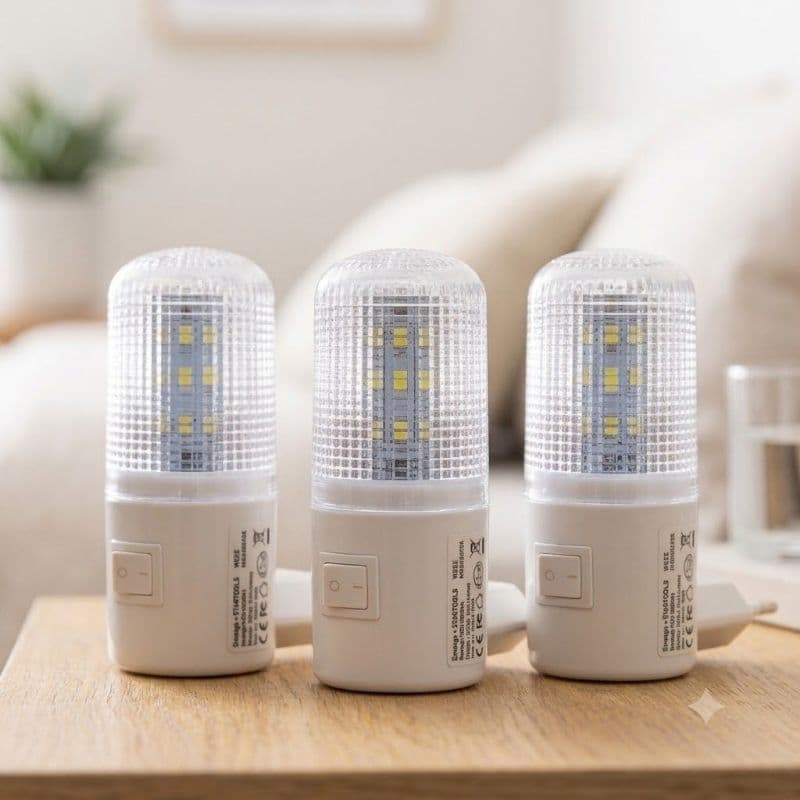Luminária Abajur Led Kit 3 Peças Bivolt Iluminação Ambiente Quarto Corredor
