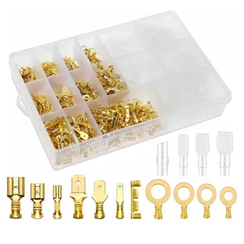 Conjunto de 1000 conectores de fio isolados macho-fêmea de alta qualidade (2,8/4,8/6,3 mm) com terminais de crimpagem.