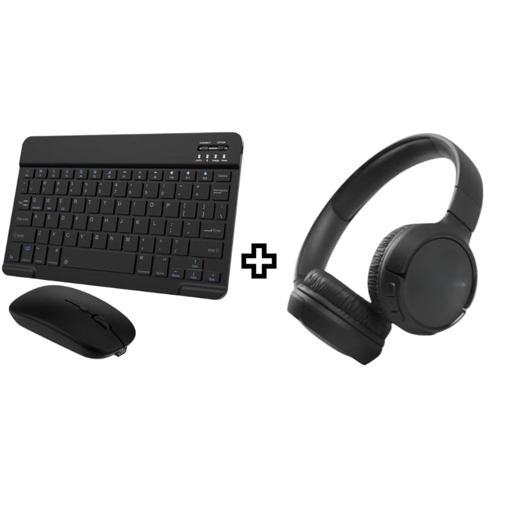 Kit Fone de Ouvido Bluetooth, Teclado e Mouse Sem Fio.