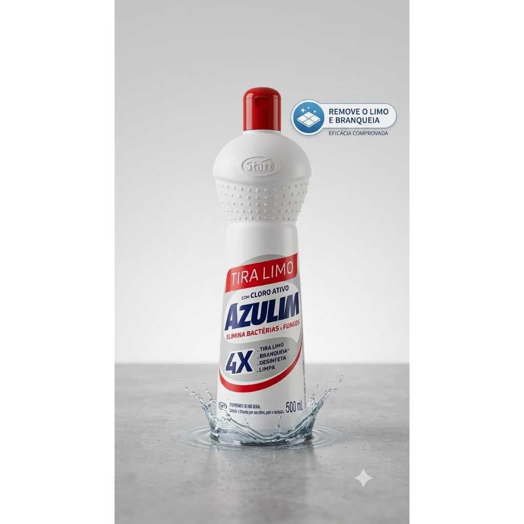 Azulim Tira Limo com Cloro Ativo 500ml | Remove Limo, Mofo e Fungos | Limpeza para Banheiros e Áreas Úmidas