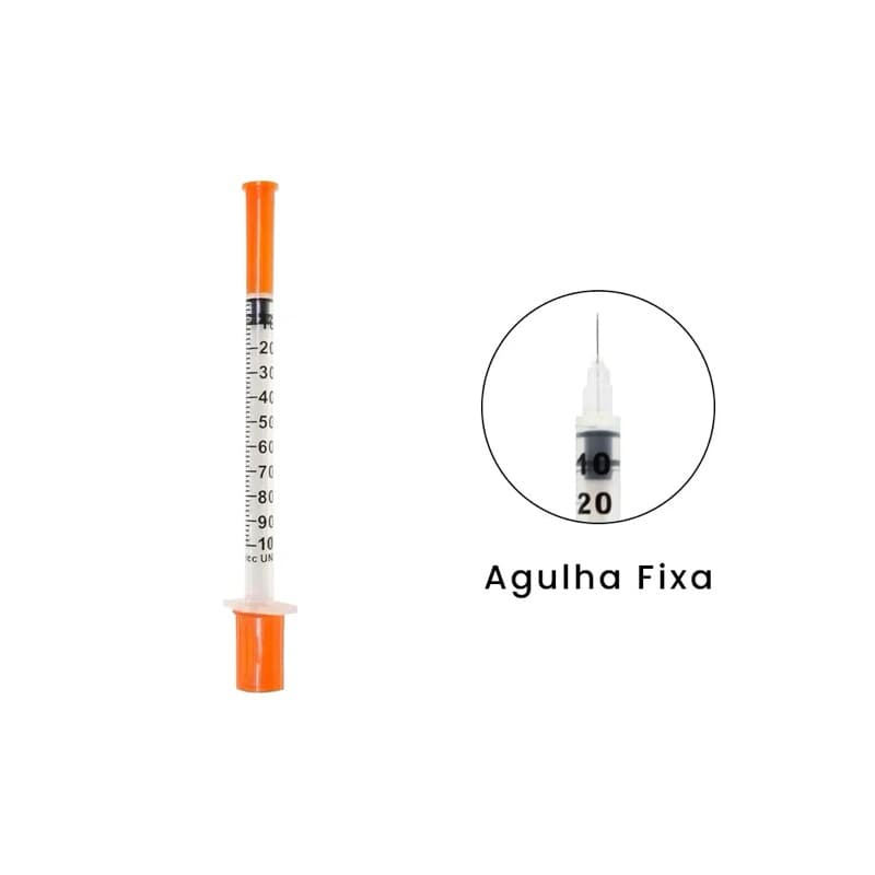 50 Seringa para Insulina com Agulha 1ml - 12,7 x 0,33mm - MEDIX