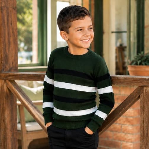 Sueter Infantil Tricô Menino masculino Tam 2 ao 16 Cores Variadas Quentinho Confortavel
